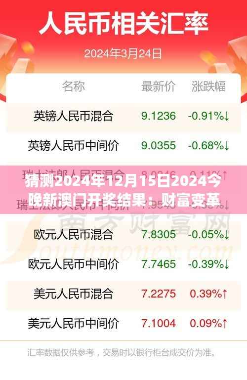 猜测2024年12月15日2024今晚新澳门开奖结果:财富变革的可能性探讨