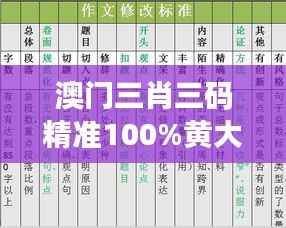 澳门三肖三码精准100%黄大仙:揭秘黄大仙的神准预测技巧