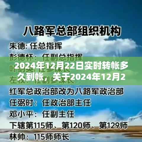 关于实时转账到账时间的详解,2024年12月22日转账多久到账?