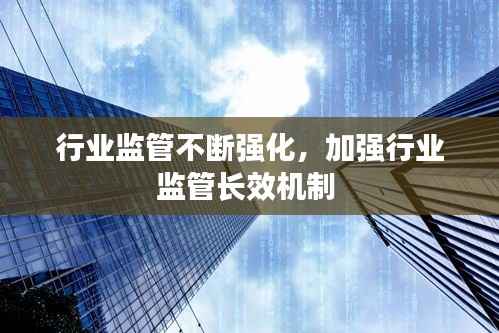 行业监管不断强化,加强行业监管长效机制