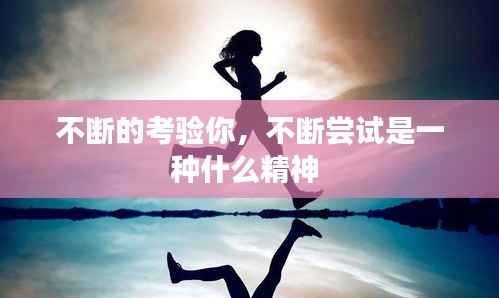 不断的考验你,不断尝试是一种什么精神
