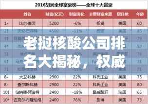 老挝核酸公司排名大揭秘,权威榜单揭晓,这些公司领跑行业!
