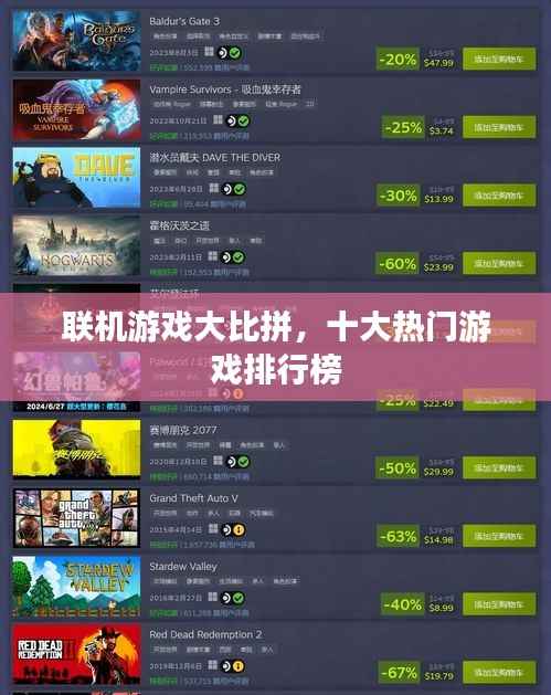 联机游戏大比拼,十大热门游戏排行榜