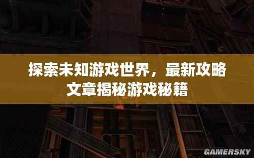 探索未知游戏世界,最新攻略文章揭秘游戏秘籍