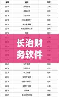 长治财务软件公司排名揭秘，行业影响力榜单揭晓！