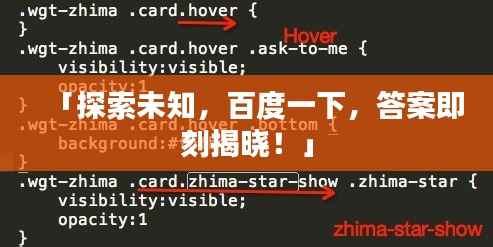 「探索未知,百度一下,答案即刻揭晓!」