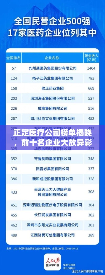 正定医疗公司榜单揭晓,前十名企业大放异彩!