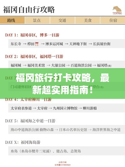 福冈旅行打卡攻略,最新超实用指南!