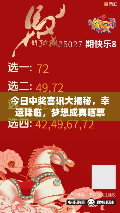 今日中奖喜讯大揭秘,幸运降临,梦想成真晒票